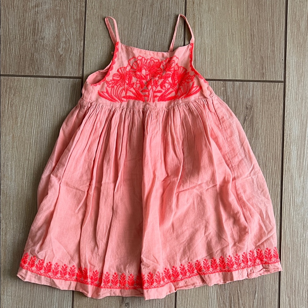 Pink Embroidered Spaghetti Strap Sundress, 2T